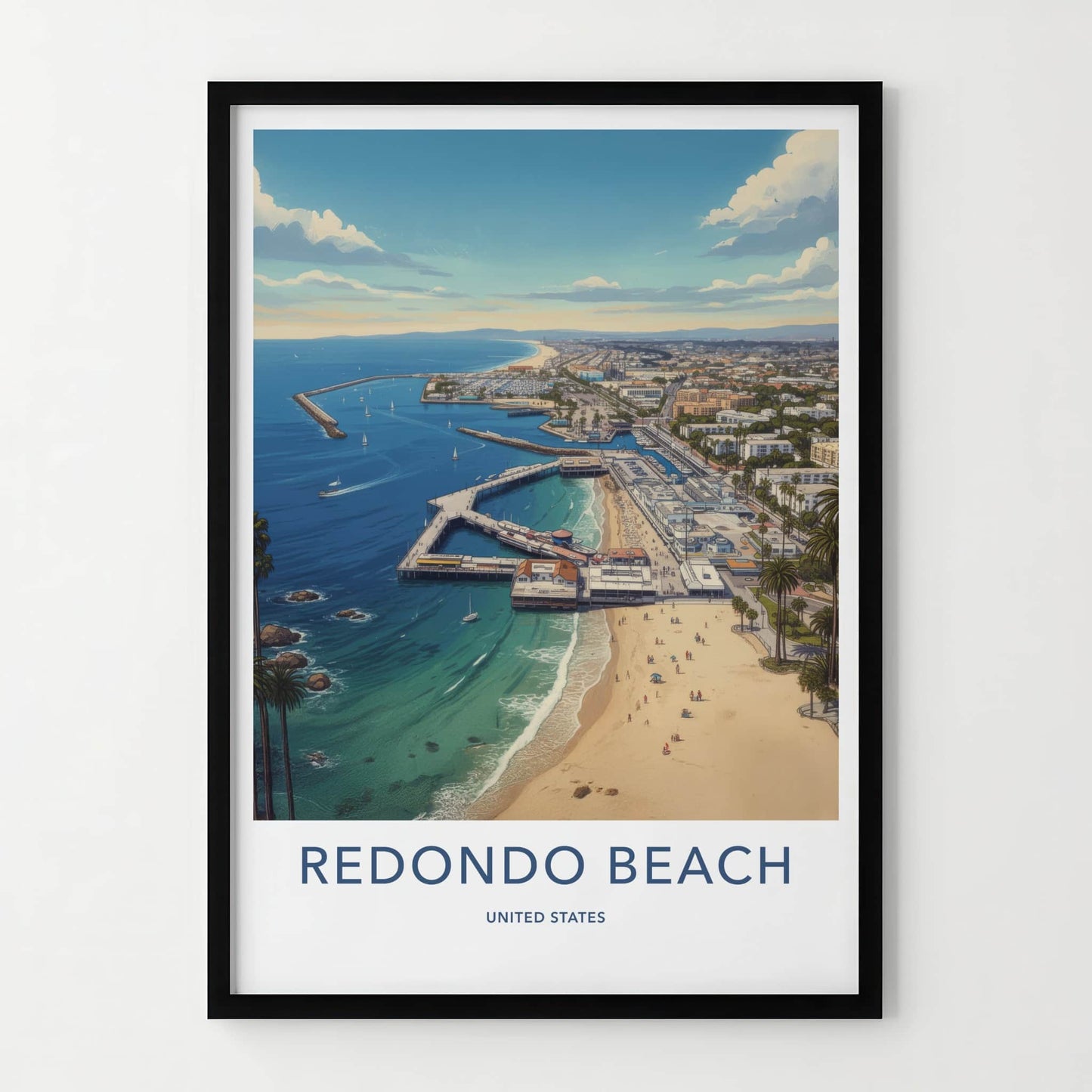 Redondo Beach Poster - California Wall Art - Vibrant Coastal Scene Home Decor