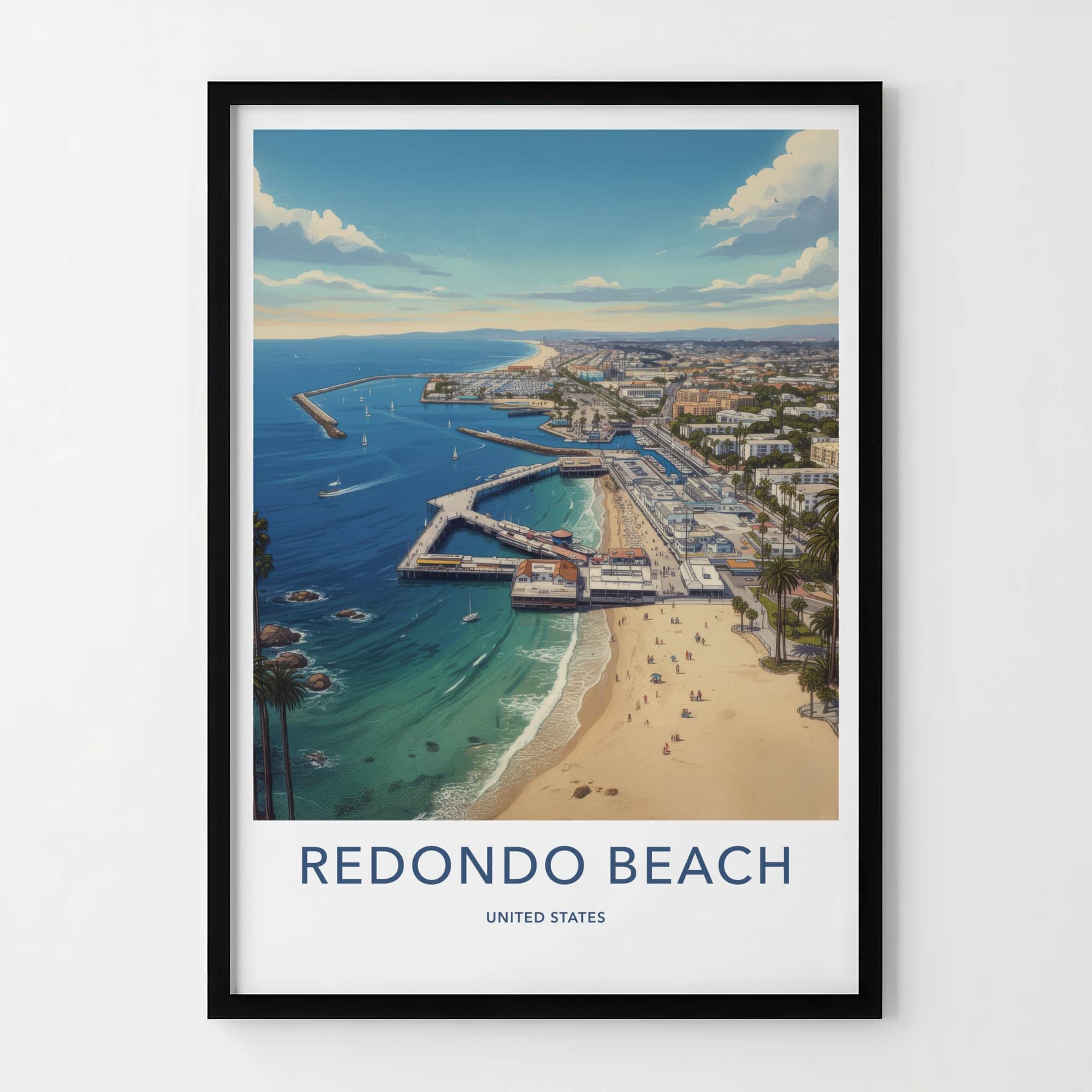 Redondo Beach Poster - California Wall Art - Vibrant Coastal Scene Home Decor