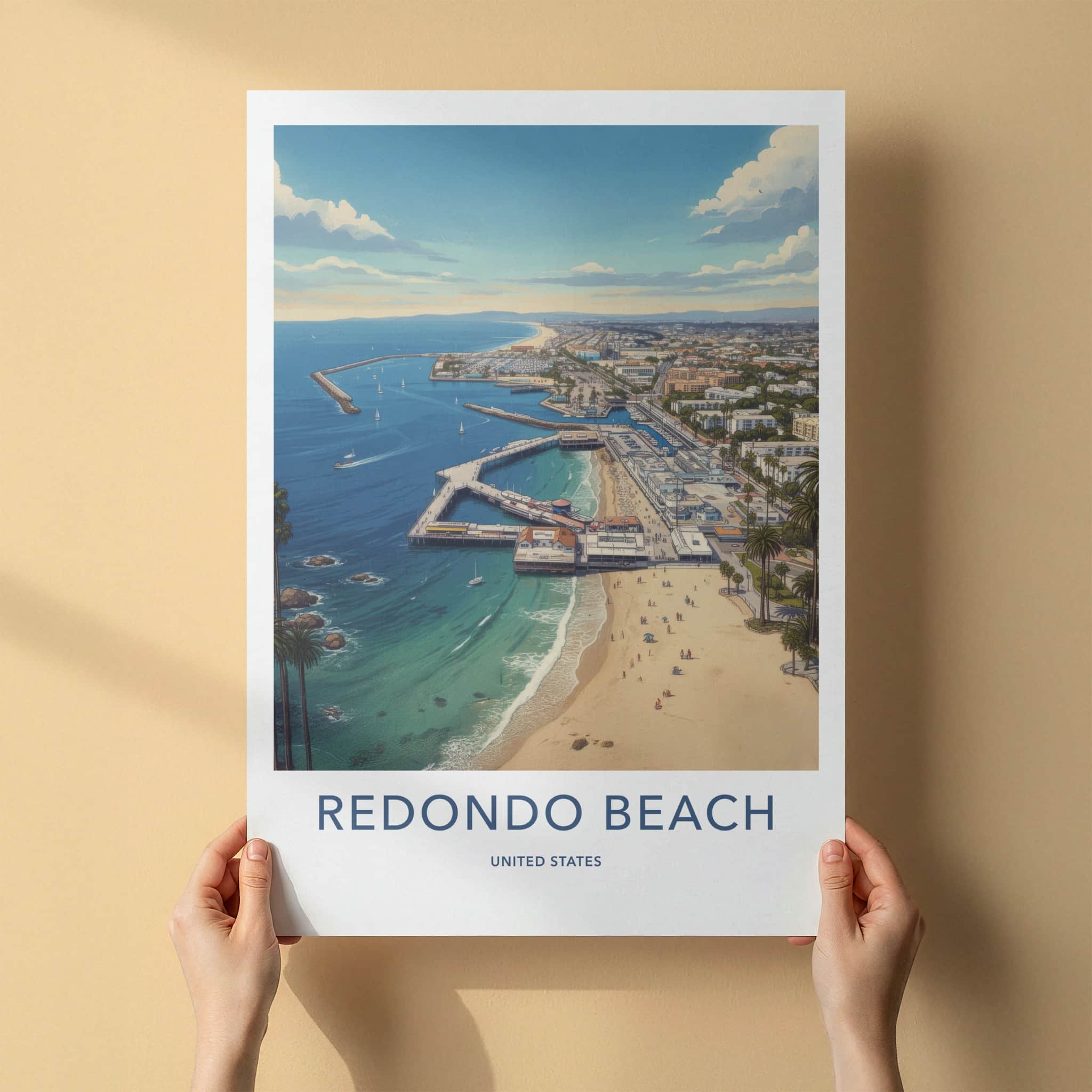 Redondo Beach Poster - California Wall Art - Vibrant Coastal Scene Home Decor
