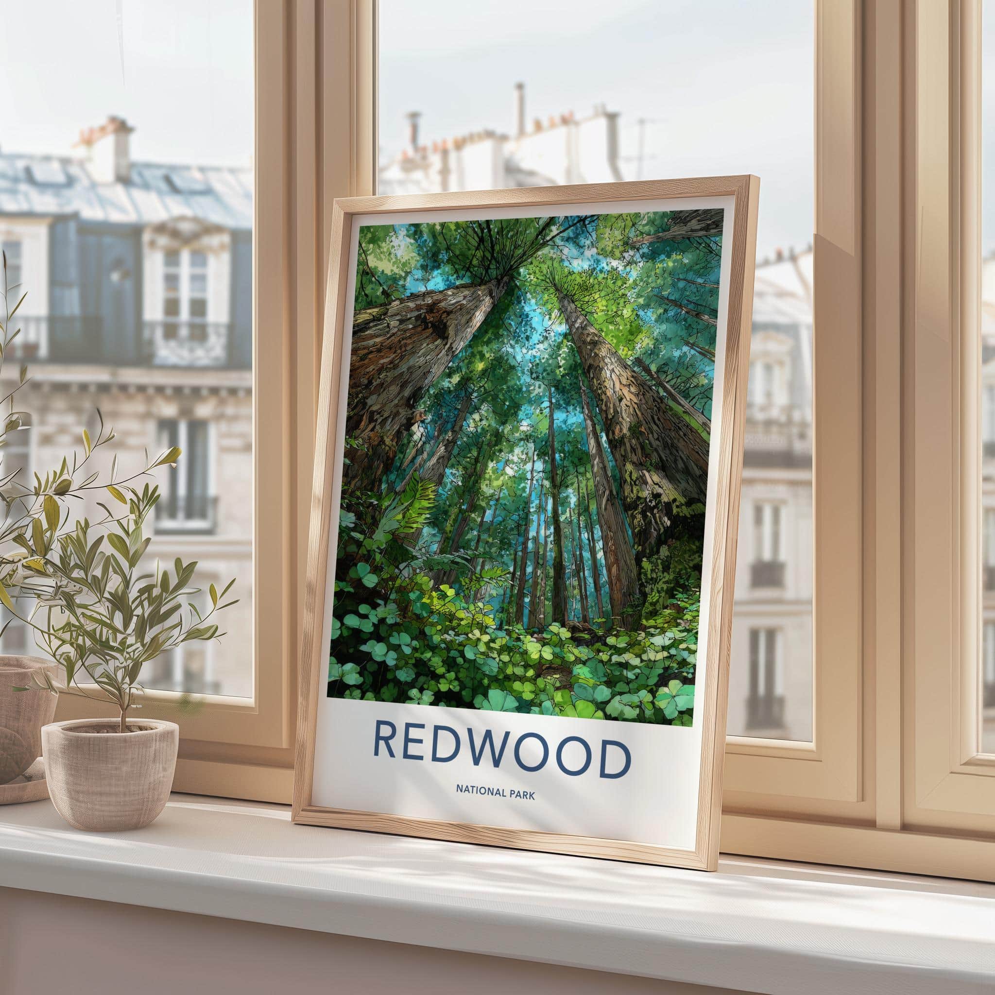 Redwood National Park Poster - California Wall Art - Giant Forest View Gift