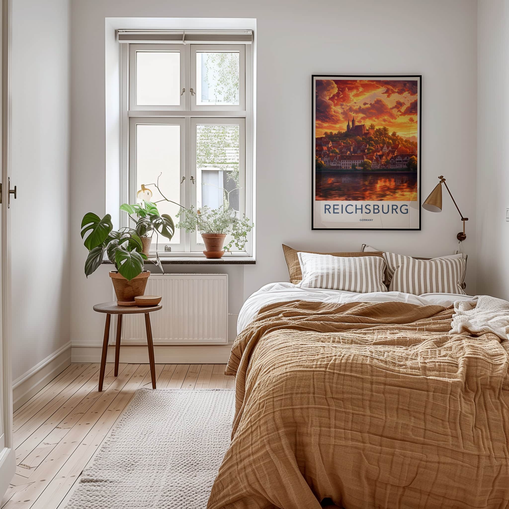 Reichsburg Poster - Germany Travel Art - Castle River Sunset Home Decor