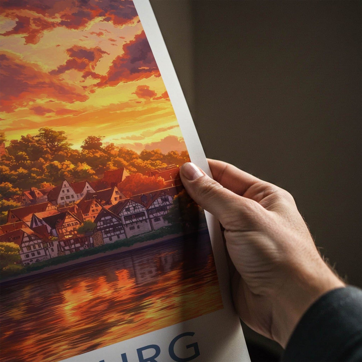 Reichsburg Poster - Germany Travel Art - Castle River Sunset Home Decor