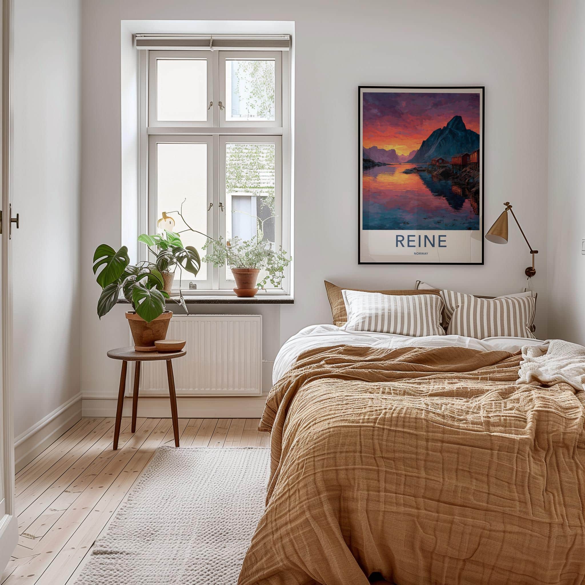 Reine Poster - Norway Travel Art - Vibrant Fjord Sunset Home Decor