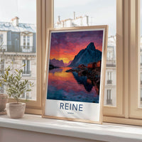 Reine Poster - Norway Travel Art - Vibrant Fjord Sunset Home Decor