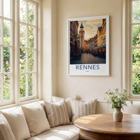 Rennes Poster - France Travel Art - Historic Clock Tower Wall Decor