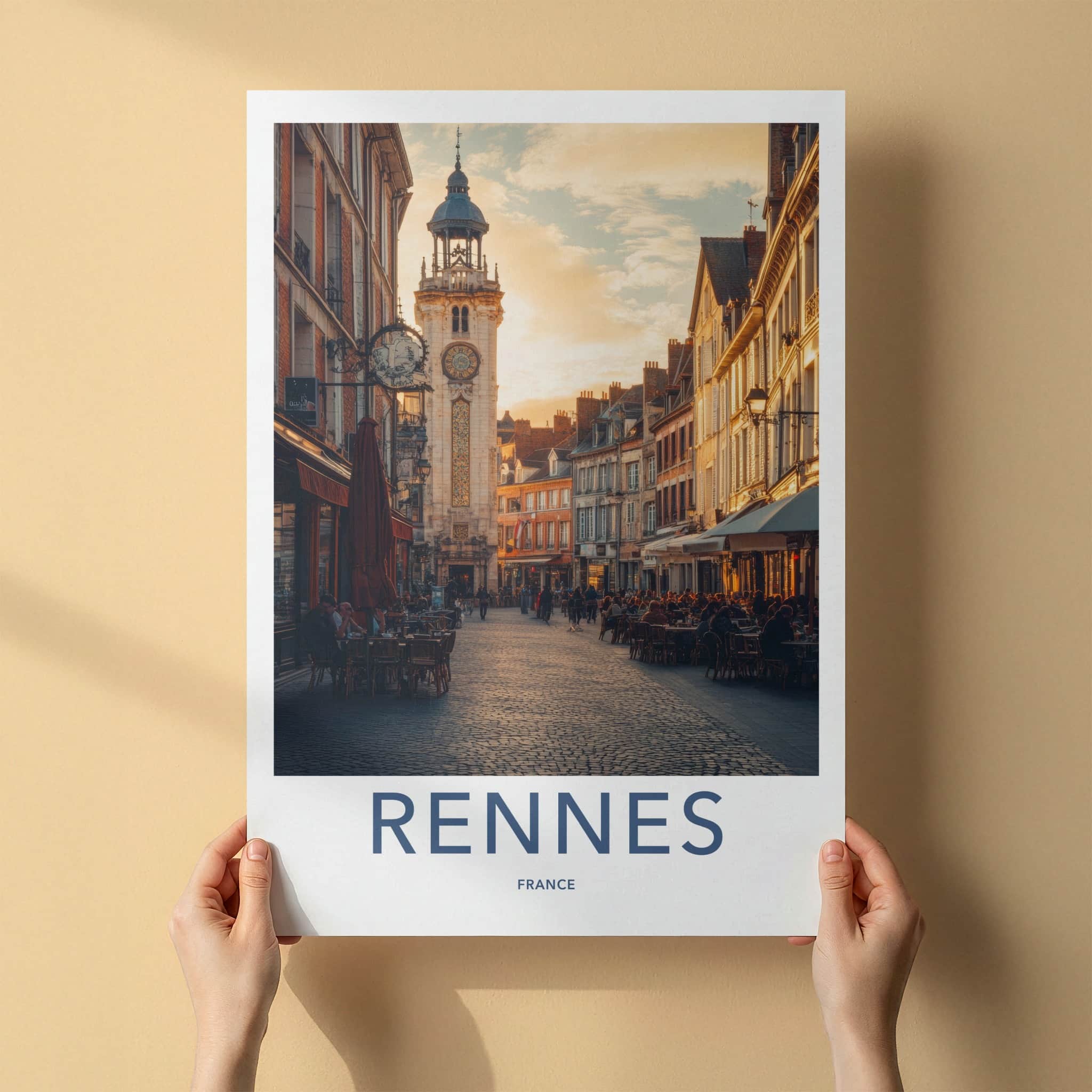Rennes Poster - France Travel Art - Historic Clock Tower Wall Decor