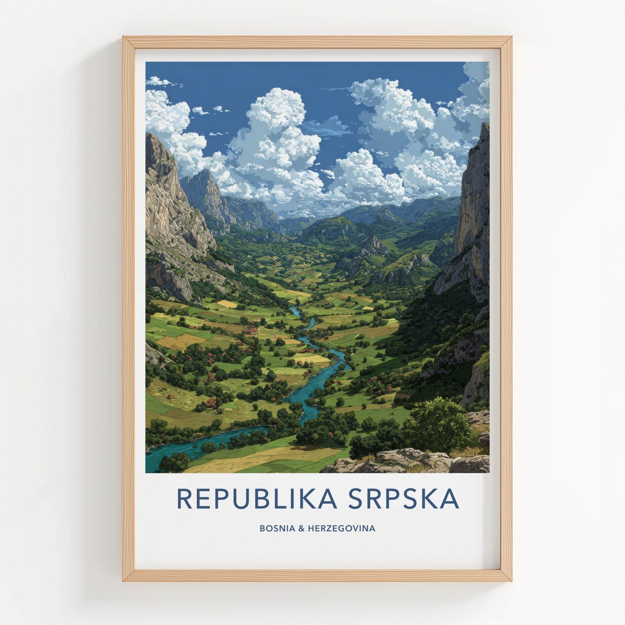 Republika Srpska Poster - Bosnia Herzegovina Fine Art - Green Valley River Gift