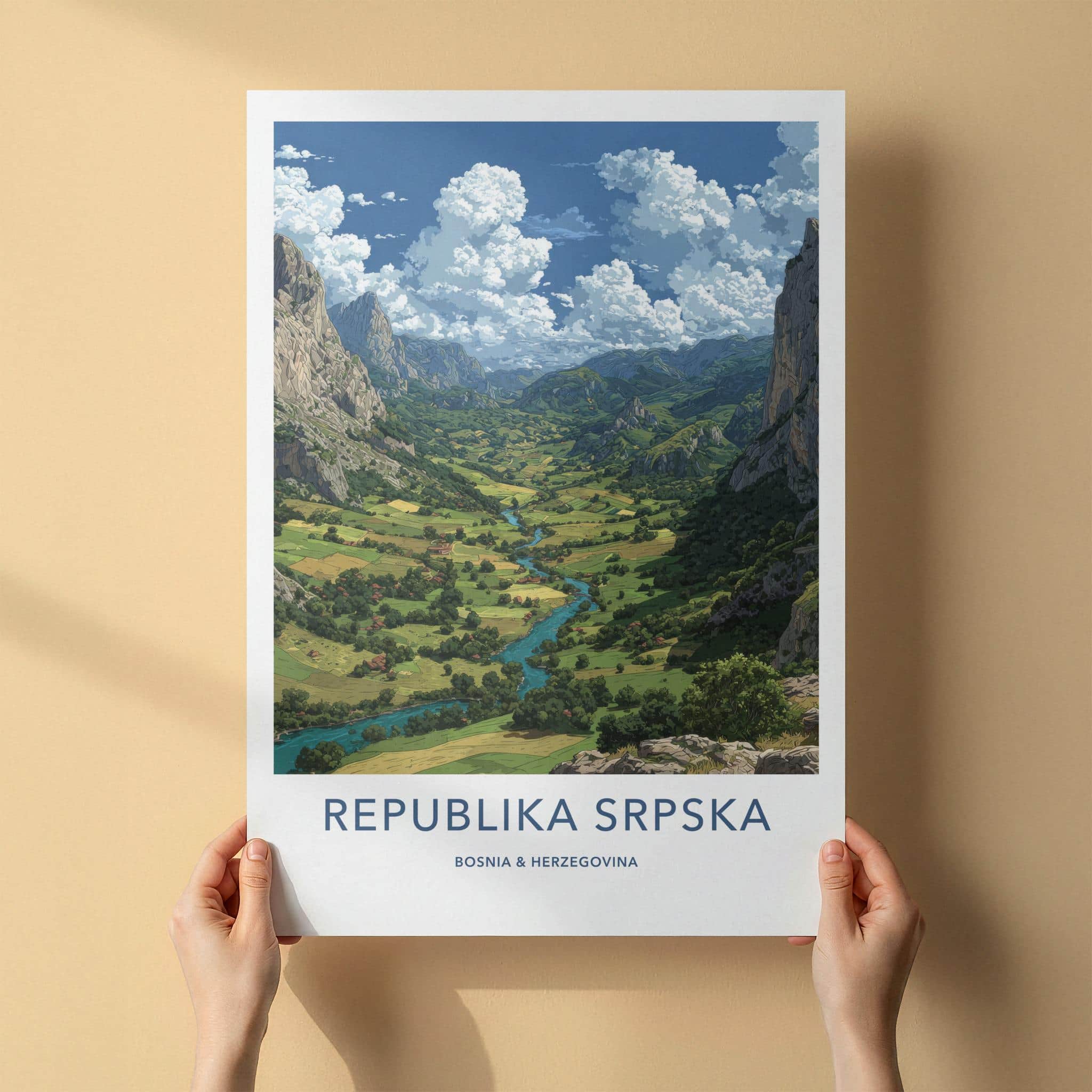 Republika Srpska Poster - Bosnia Herzegovina Fine Art - Green Valley River Gift