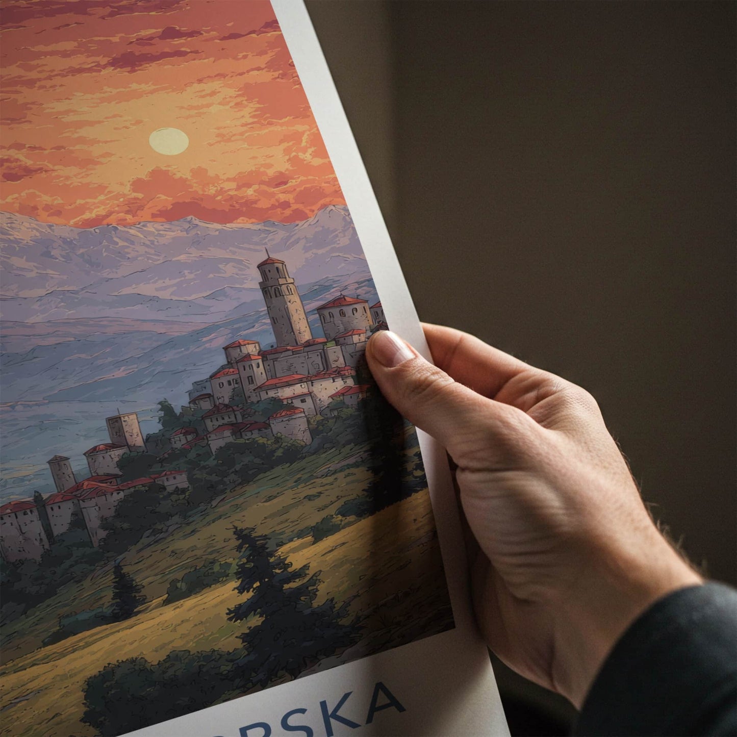 Republika Srpska Poster - Bosnia Herzegovina Mountain Town Home Decor