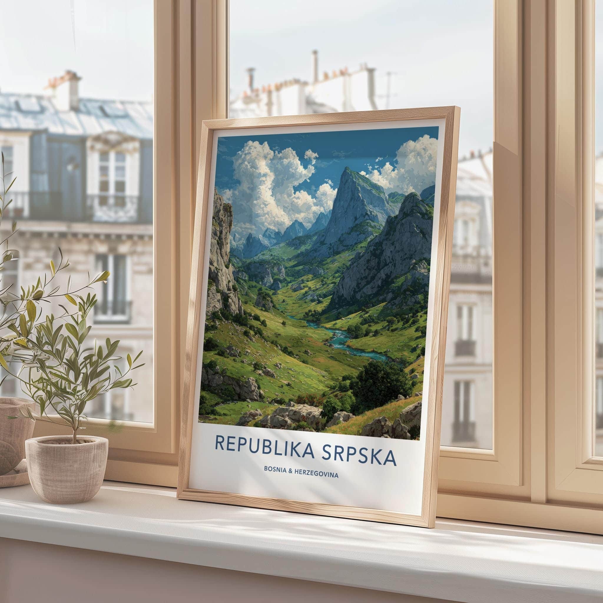 Republika Srpska Poster - Bosnia Herzegovina Wall Art - Green Valley Peaks Gift