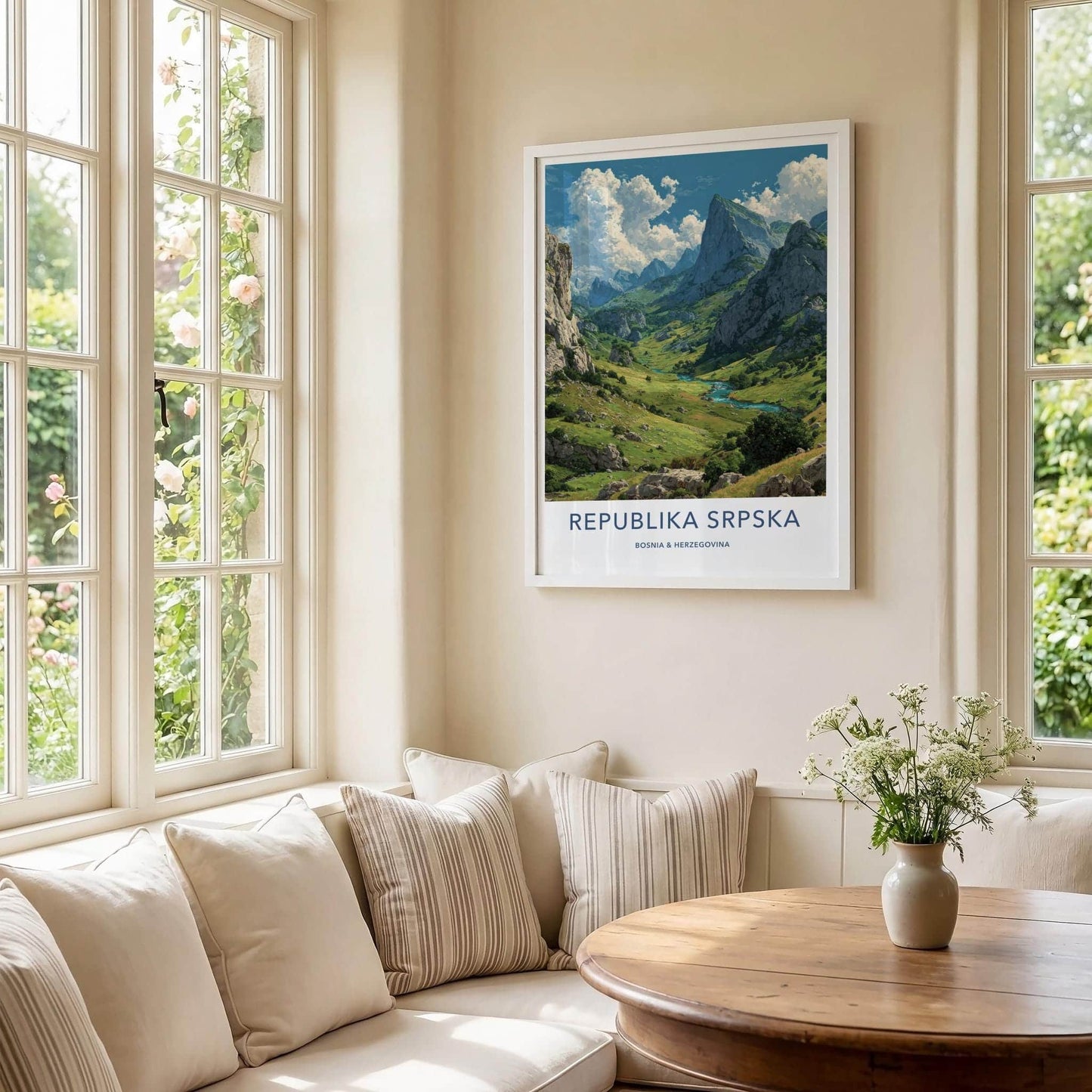 Republika Srpska Poster - Bosnia Herzegovina Wall Art - Green Valley Peaks Gift