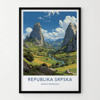 Republika Srpska Poster - Bosnia Herzegovina Wall Art - Lush Green Valley Gift