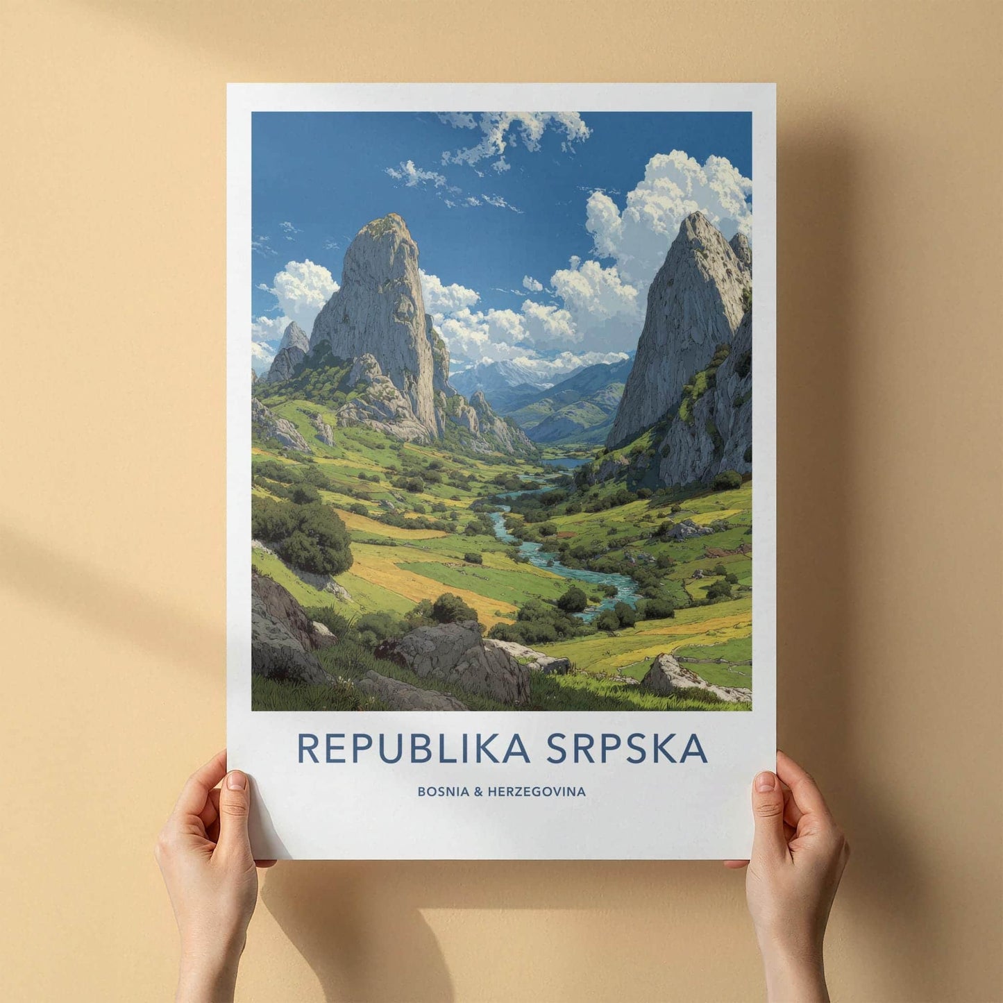 Republika Srpska Poster - Bosnia Herzegovina Wall Art - Lush Green Valley Gift