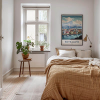 Reykjavik Poster - Iceland Wall Art With Scenic City Views & Mountain