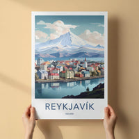 Reykjavik Poster - Iceland Wall Art With Scenic City Views & Mountain