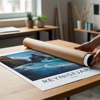 Reynisfjara Poster - Iceland Travel Art - Black Sand Beach Wall Decor