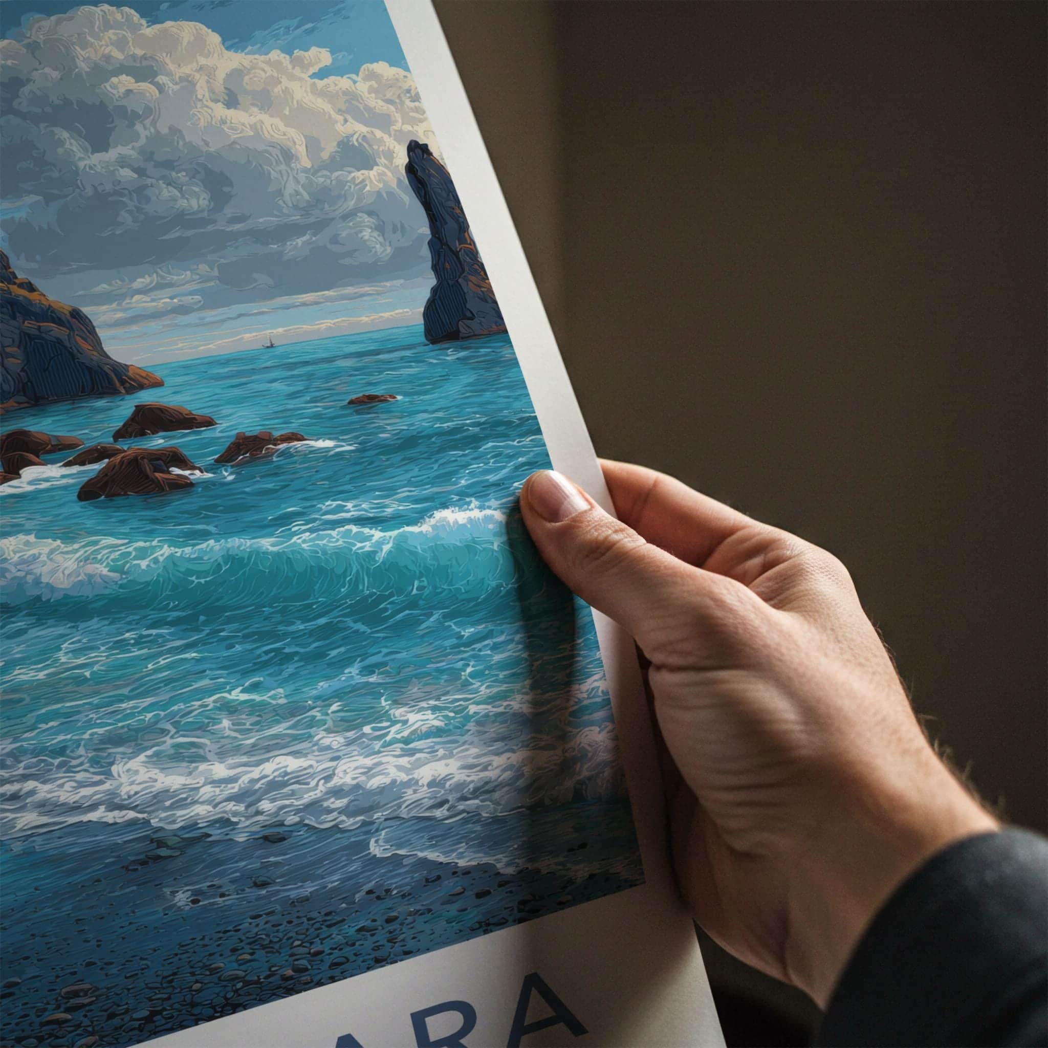Reynisfjara Poster - Iceland Travel Art - Black Sand Beach Wall Decor