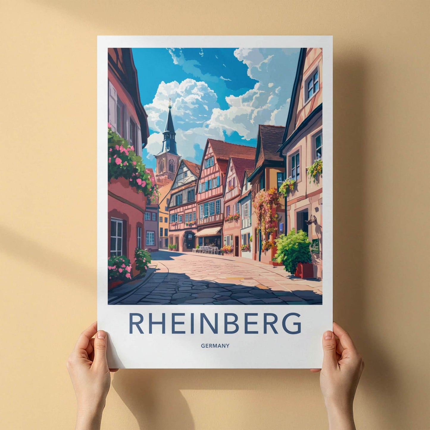 Rheinberg Poster - Germany Travel Art - Historic Town Alley Home Decor
