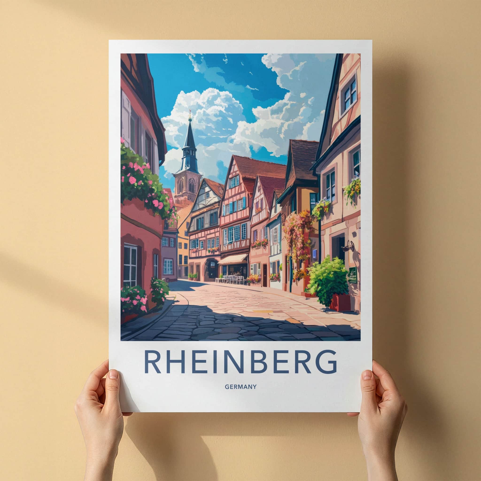 Rheinberg Poster - Germany Travel Art - Historic Town Alley Home Decor