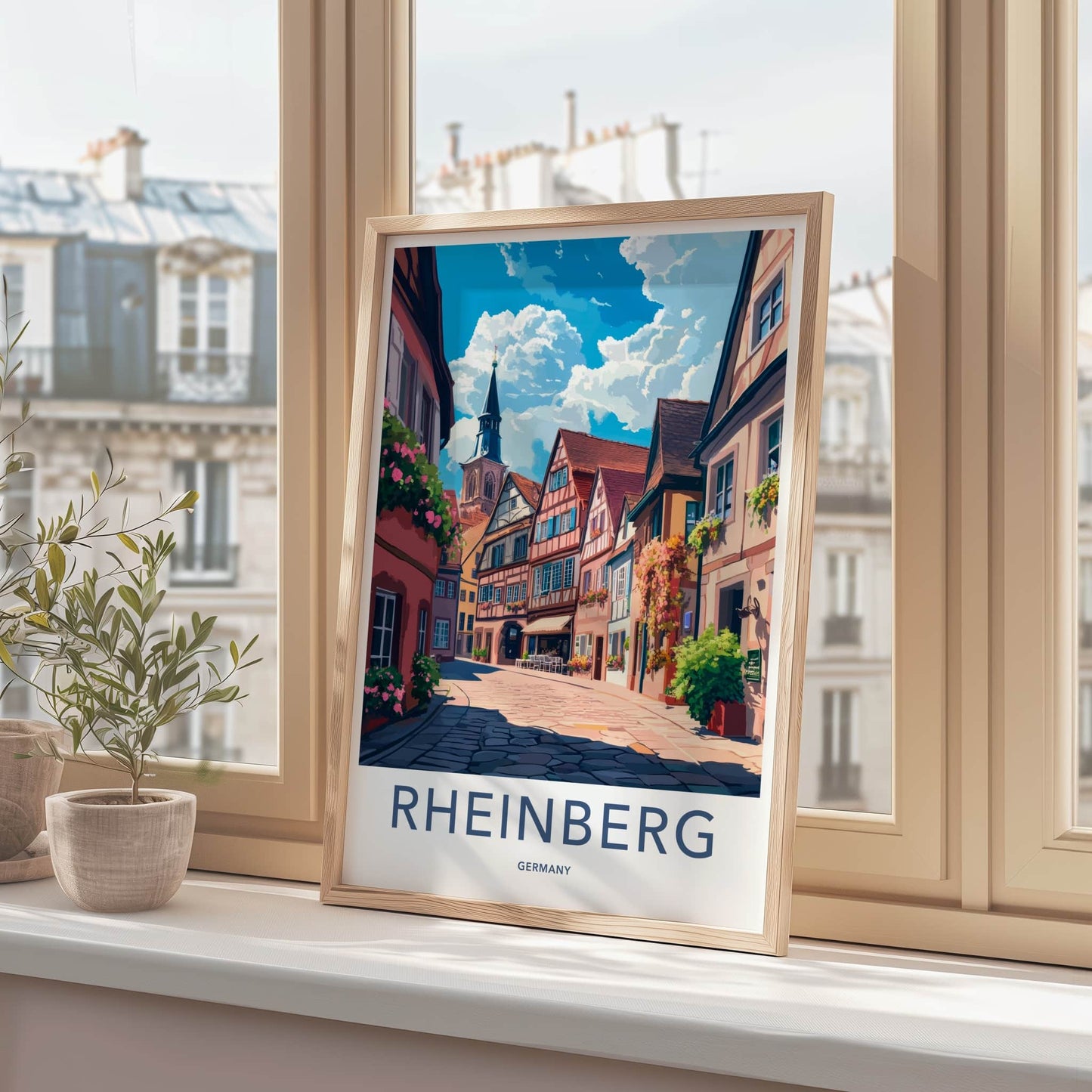 Rheinberg Poster - Germany Travel Art - Historic Town Alley Home Decor