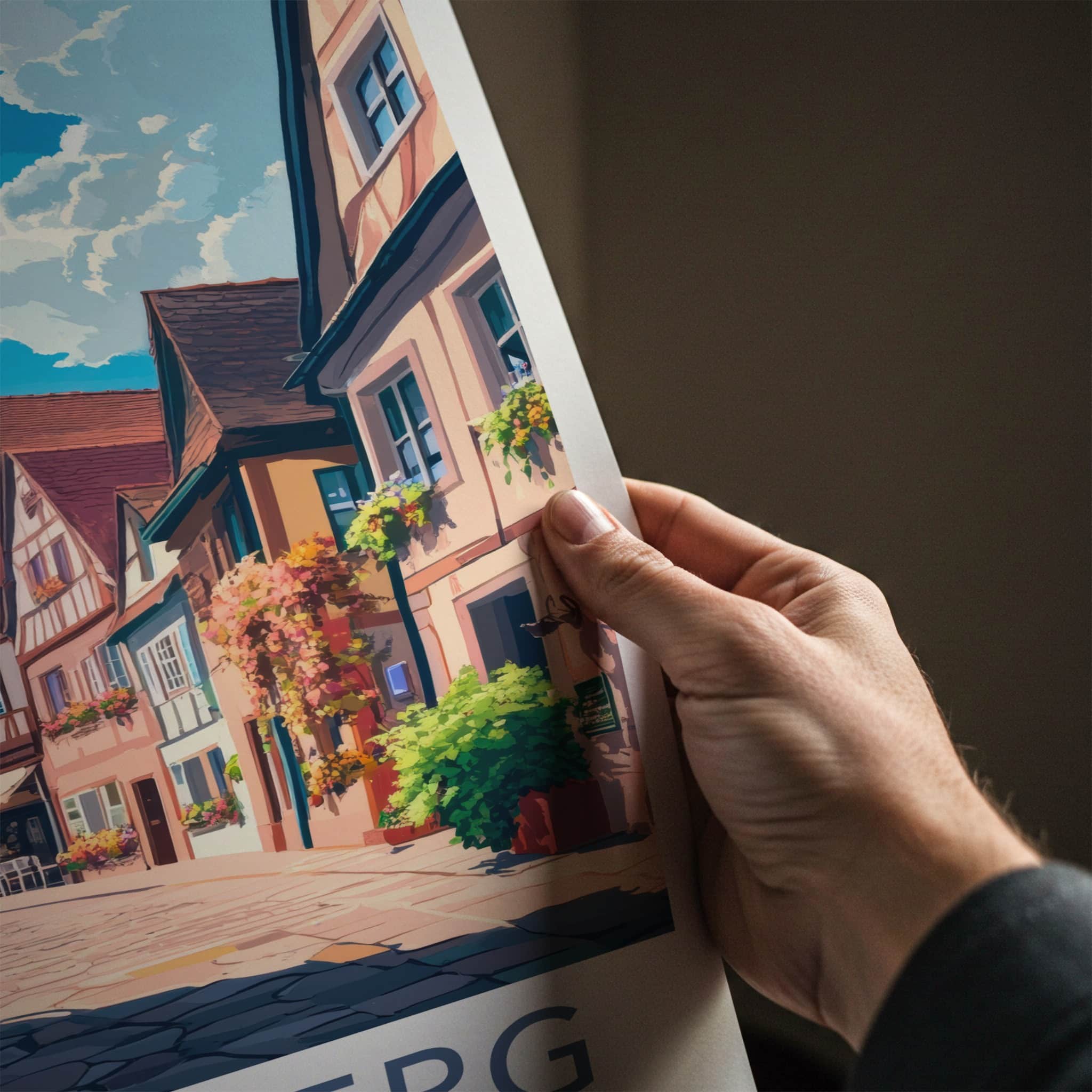 Rheinberg Poster - Germany Travel Art - Historic Town Alley Home Decor