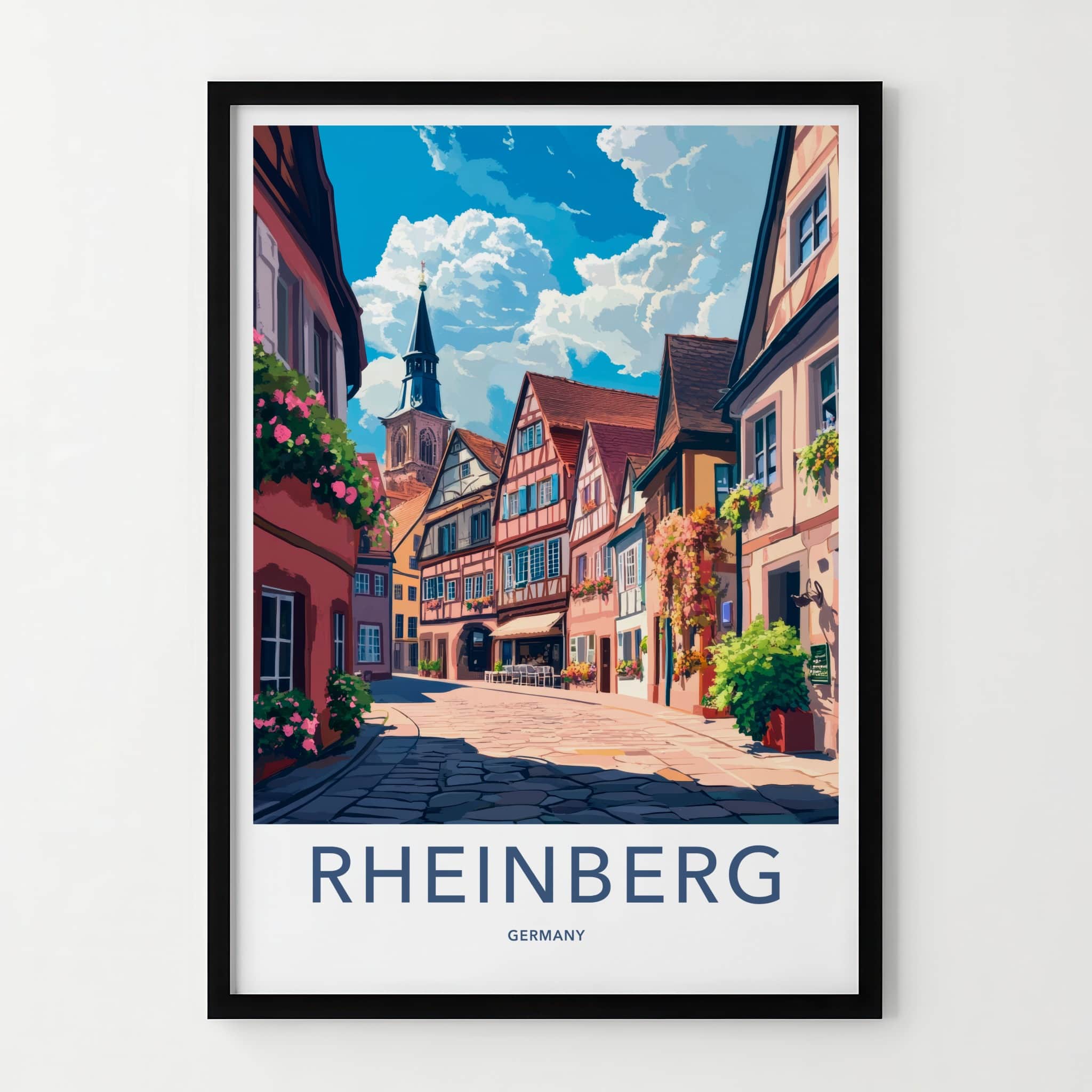 Rheinberg Poster - Germany Travel Art - Historic Town Alley Home Decor