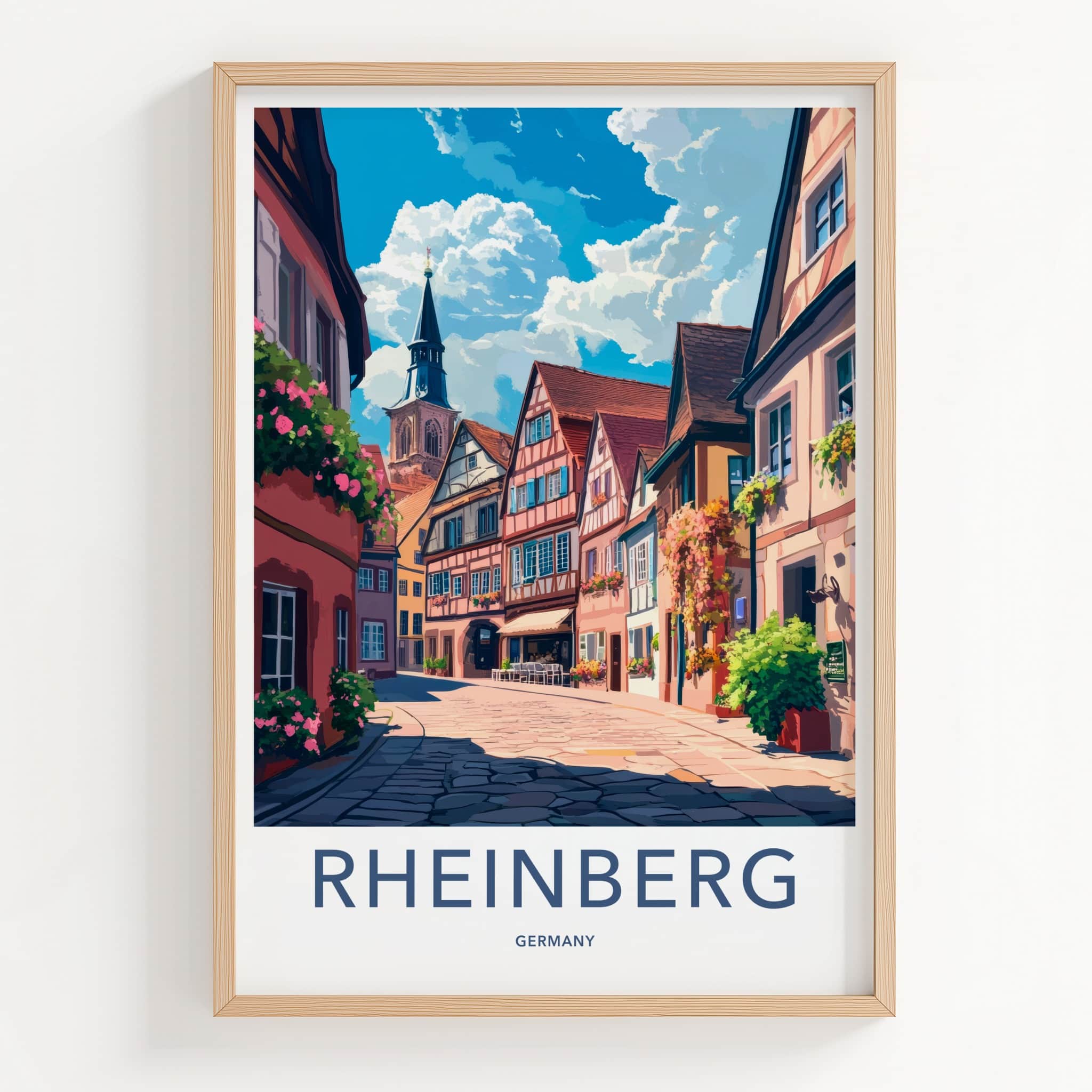 Rheinberg Poster - Germany Travel Art - Historic Town Alley Home Decor