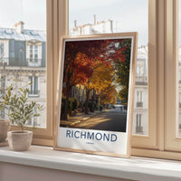 Richmond Poster - Virginia Travel Art - Autumn Street Scene Home Decor