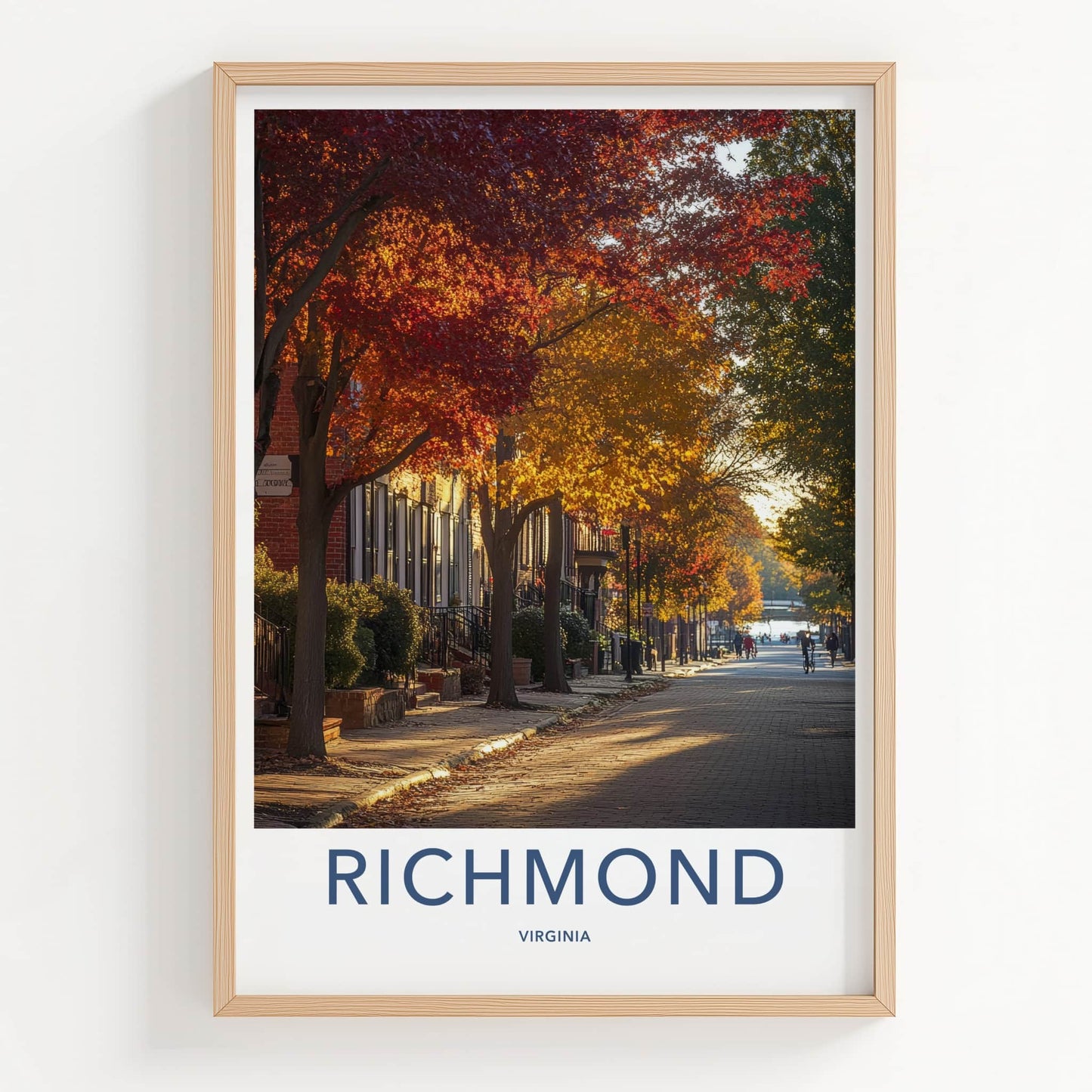 Richmond Poster - Virginia Travel Art - Autumn Street Scene Home Decor