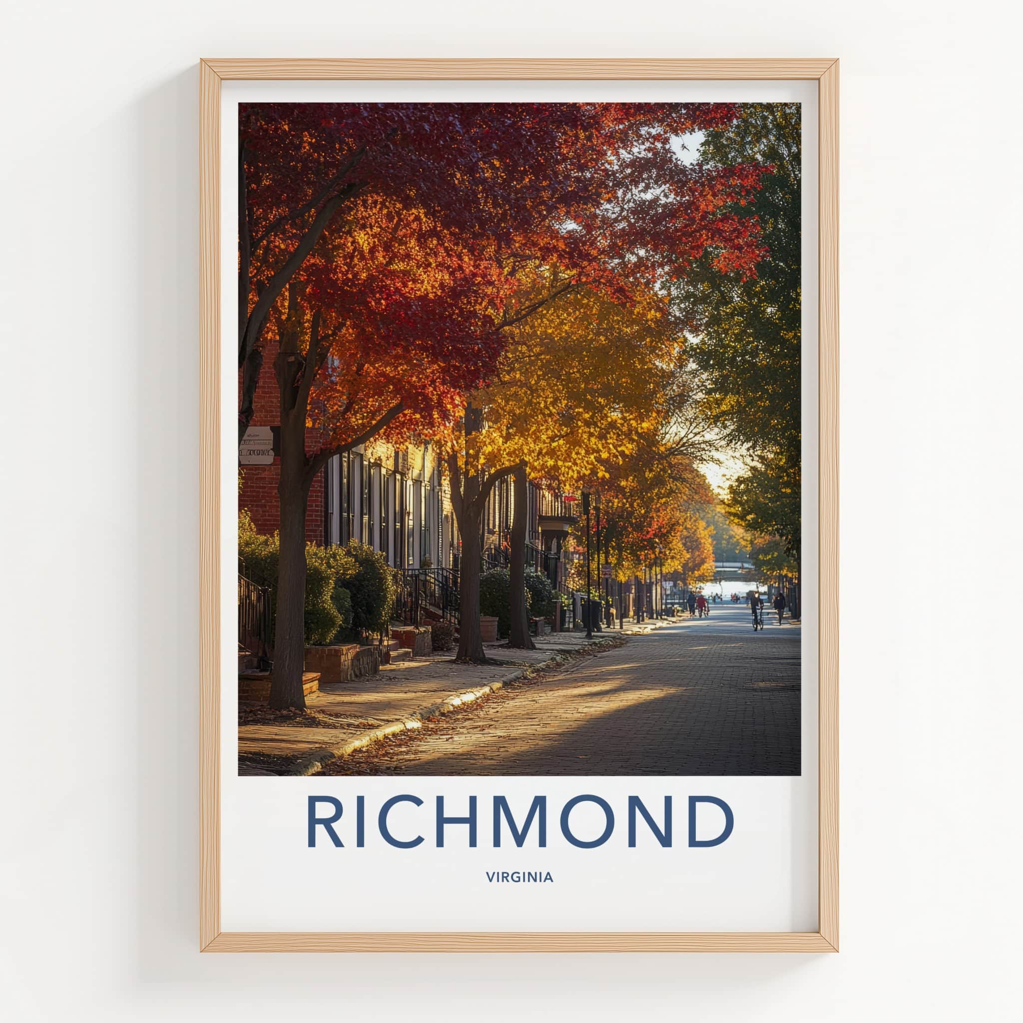Richmond Poster - Virginia Travel Art - Autumn Street Scene Home Decor