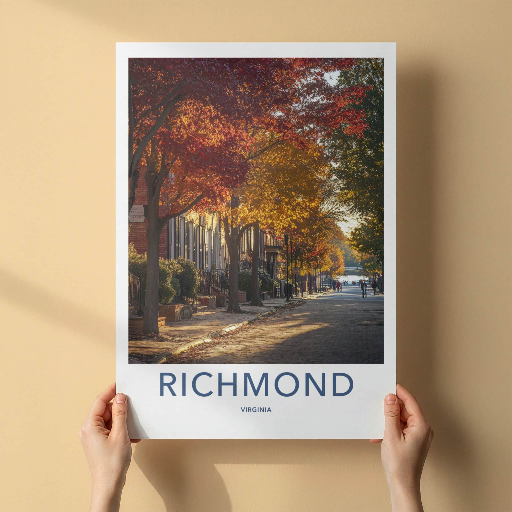 Richmond Poster - Virginia Travel Art - Autumn Street Scene Home Decor