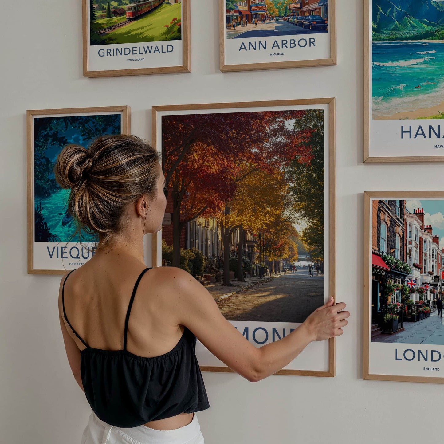 Richmond Poster - Virginia Travel Art - Autumn Street Scene Home Decor