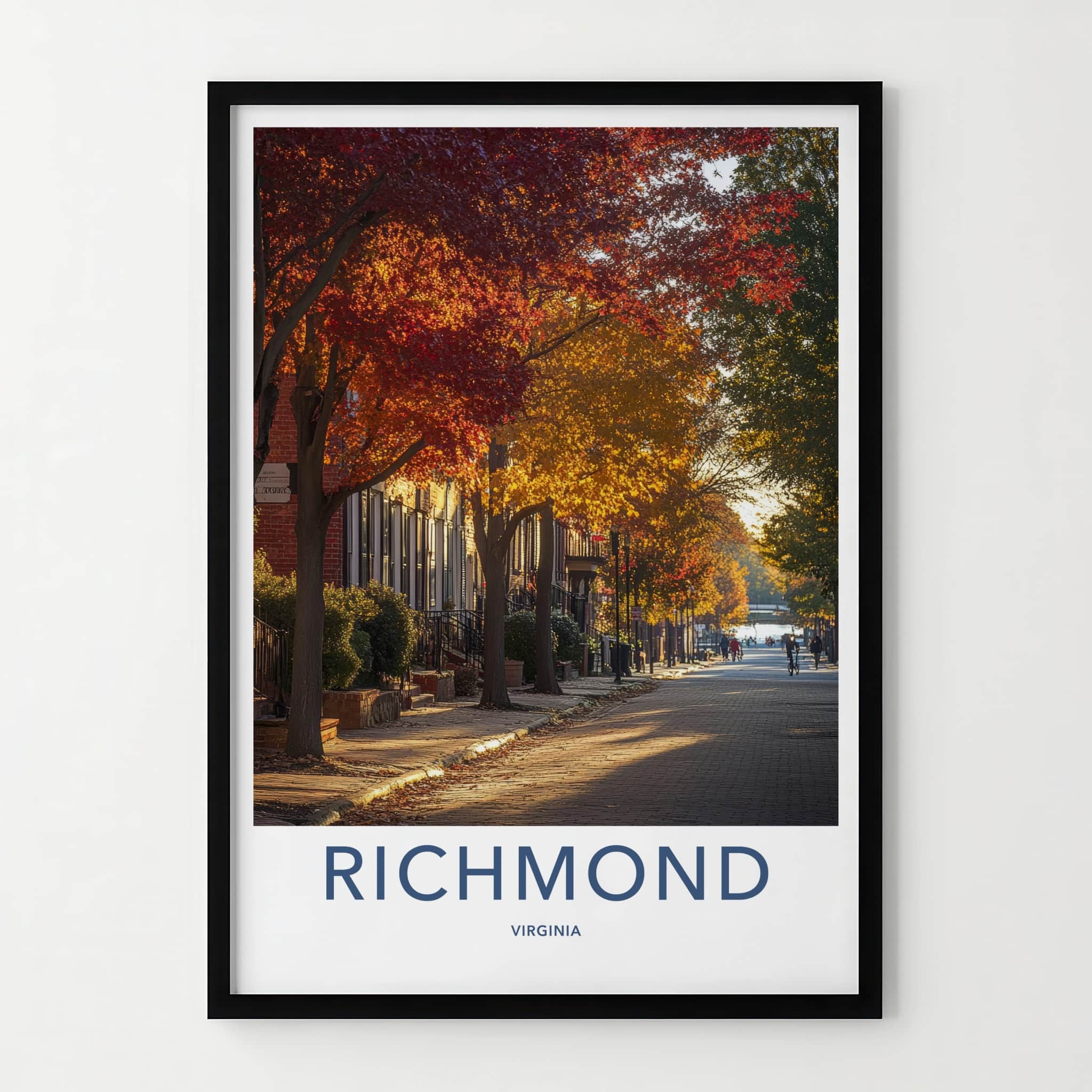 Richmond Poster - Virginia Travel Art - Autumn Street Scene Home Decor