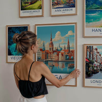 Riga Poster - Latvia Wall Art Featuring Cityscape And Gothic Church