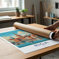Riga Poster - Latvia Wall Art Featuring Cityscape And Gothic Church