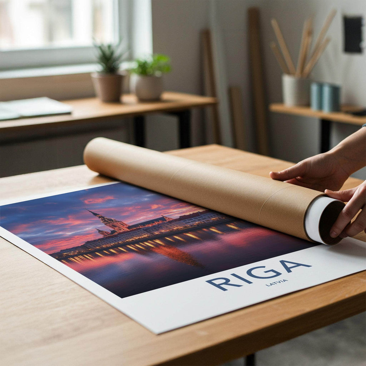 Riga Poster - Latvia Wall Art Featuring Historic Architecture
