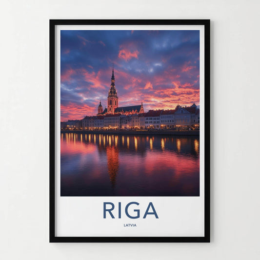 Riga Poster - Latvia Wall Art Featuring Historic Architecture