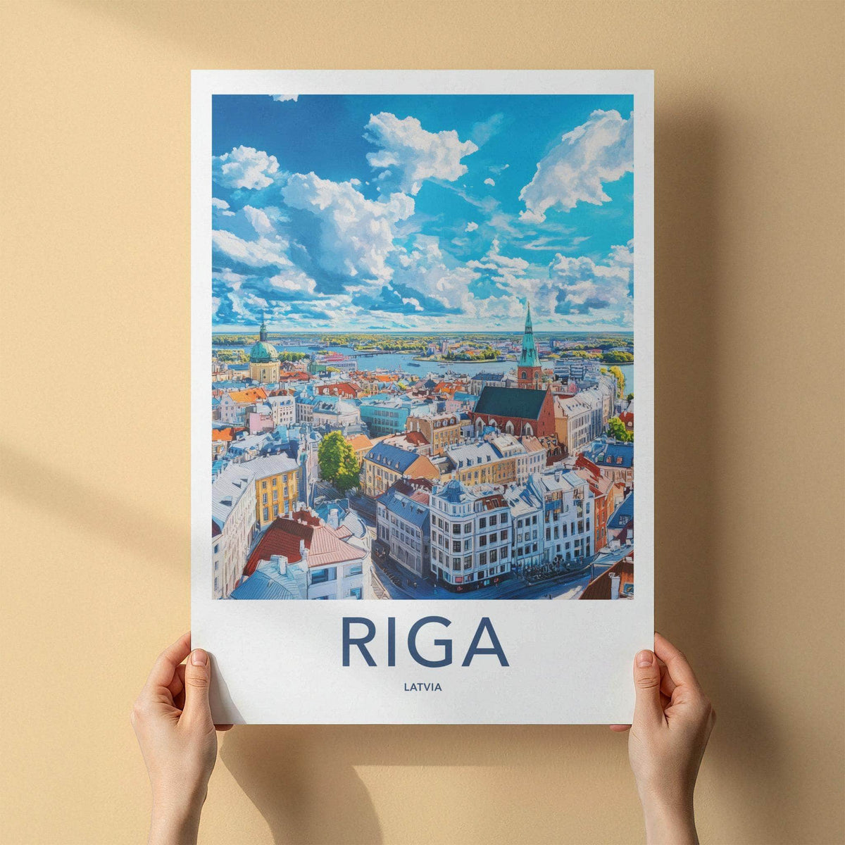 Riga Poster - Latvia Wall Art Featuring Old Town Decor & City Skyline