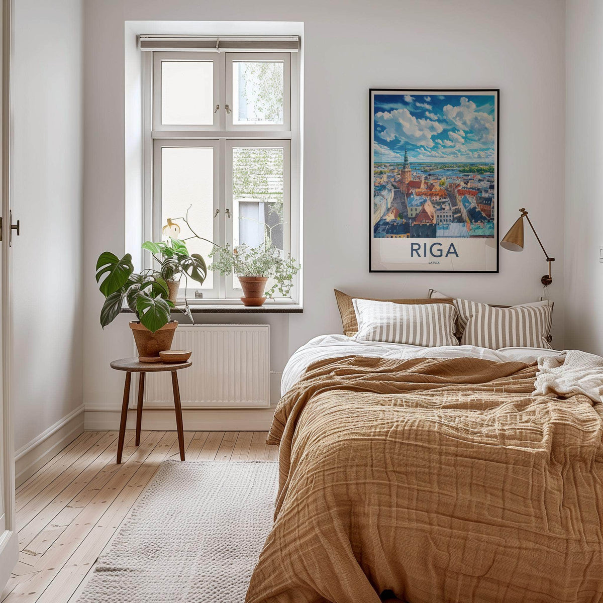 Riga Poster - Latvia Wall Art With Baltic Cityscape Decor & Historic