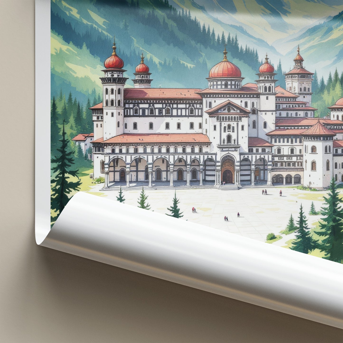 Rila Monastery Poster - Bulgaria Art Print - Red Domed Monastery Home Decor