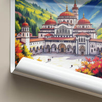 Rila Monastery Poster - Bulgaria Framed Art - Mountain Valley Facade Home Art