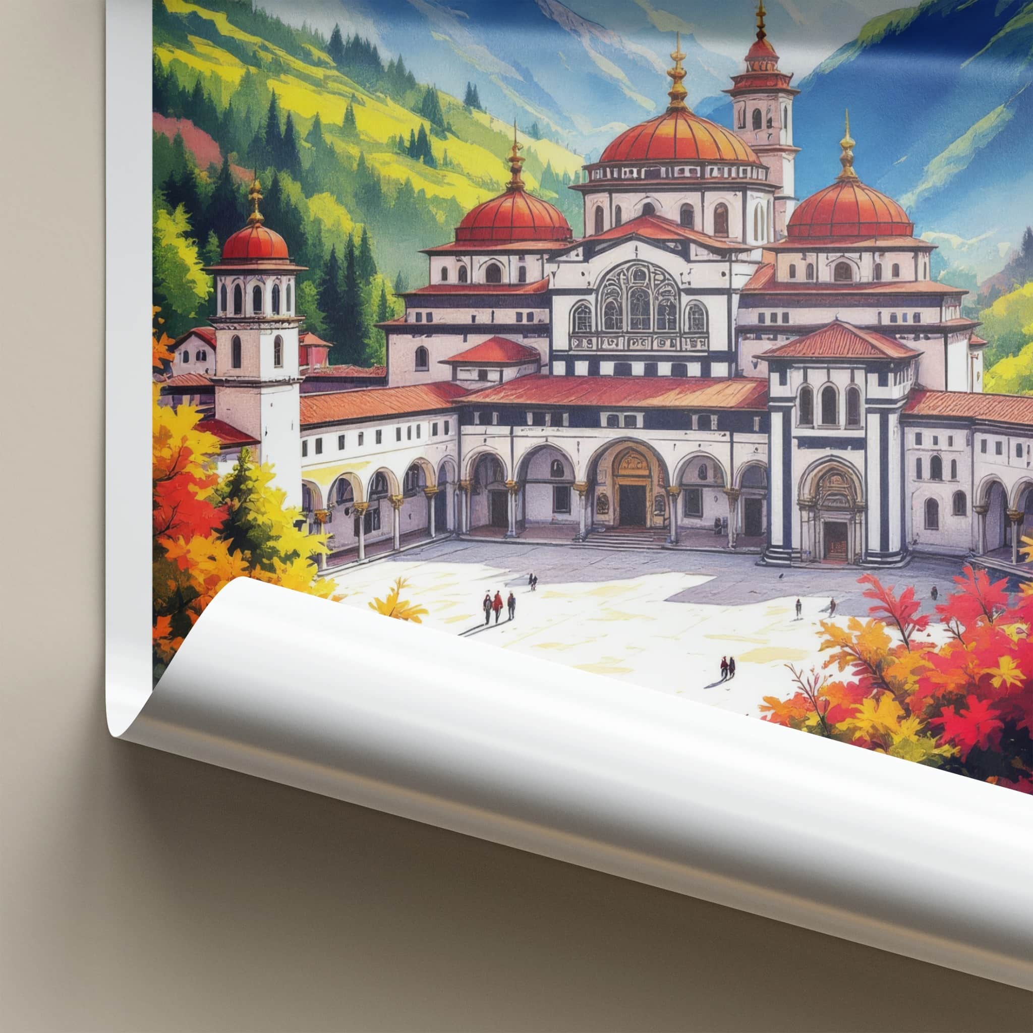 Rila Monastery Poster - Bulgaria Framed Art - Mountain Valley Facade Home Art