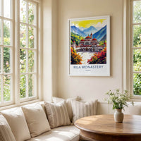 Rila Monastery Poster - Bulgaria Framed Art - Mountain Valley Facade Home Art
