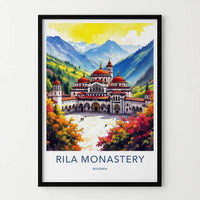 Rila Monastery Poster - Bulgaria Framed Art - Mountain Valley Facade Home Art