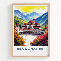 Rila Monastery Poster - Bulgaria Framed Art - Mountain Valley Facade Home Art