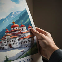 Rila Monastery Poster - Bulgaria Travel Art - Red Domes Monastery Home Decor