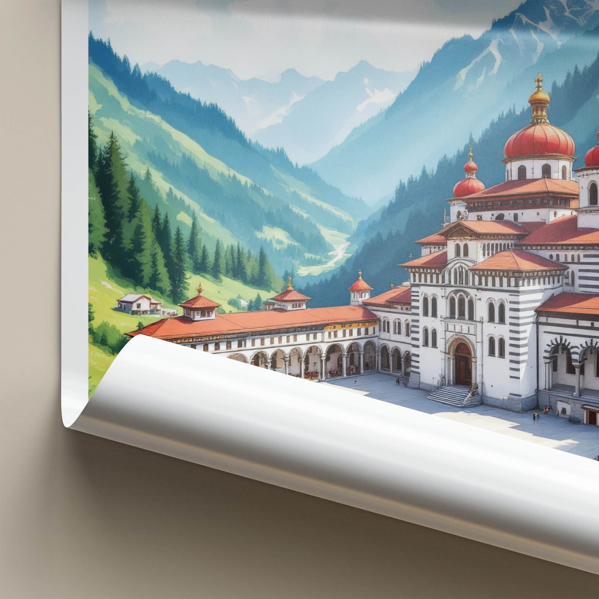 Rila Monastery Poster - Bulgaria Travel Art - Red Domes Monastery Home Decor