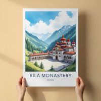 Rila Monastery Poster - Bulgaria Travel Art - Red Domes Monastery Home Decor