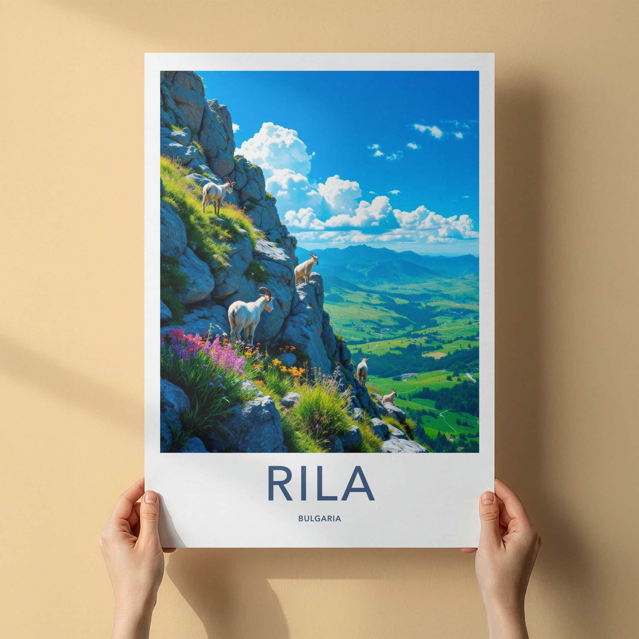 Rila Poster - Bulgaria Wall Art - Mountain Goats Vista Home Decor