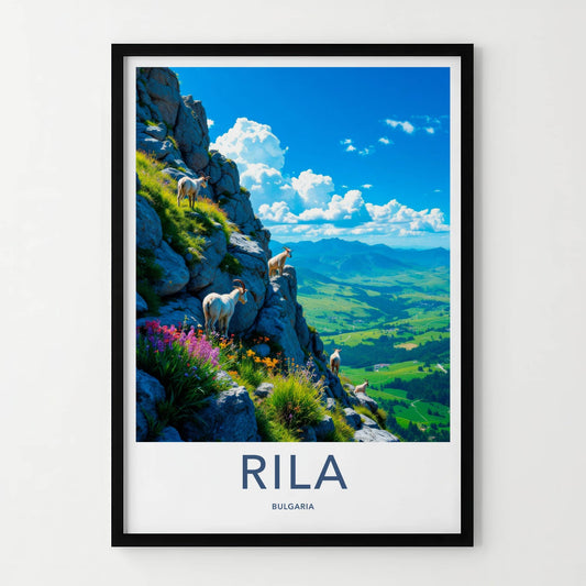 Rila Poster - Bulgaria Wall Art - Mountain Goats Vista Home Decor